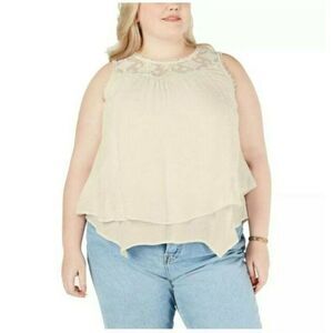 Style & Co Lace Crochet Layer Tier Top Size 2x Nwt